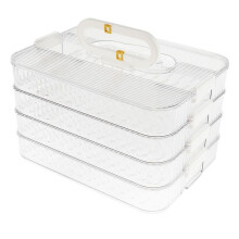 4-Laags Lunch-Vleescontainer voor Koelkast, Organiseren van Spekopslagcontainer, Koelkast, Voedselopbergdoos, Koelkast