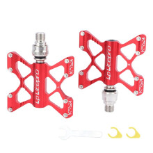 Litepro K5 Quick Release Pedal Breddad Halkfri Ultralätt Förseglad Lager Fällbara Cykelpedaler Cykeldel Röd