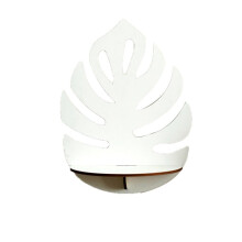 White Leaf Floating Wall Frame Display, Wooden Plant Pot Tray, Storage Rack For Girls Room Decor Gift