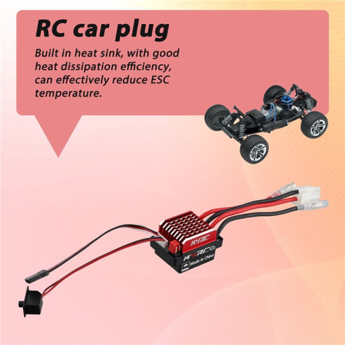 60A ESC RC Car ESC Brushed Electric Speed Controller 6V/2A BEC Replacement for 1/10 RC Car,for -Plug 2