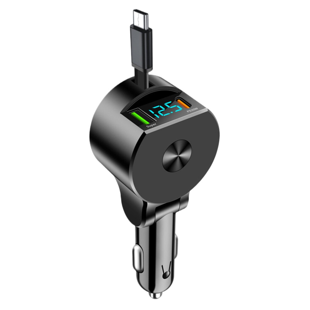 Car Phone Charger With Retractable Cord Usb Fast Charging Auto Charger Adapter For Trucks Suvs Sedans And Rvs 9189345483387