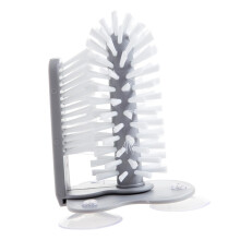 Suction Cup Brush For Glass Grey Double Brush Head Easy Drainage Cup Cleaner Tool