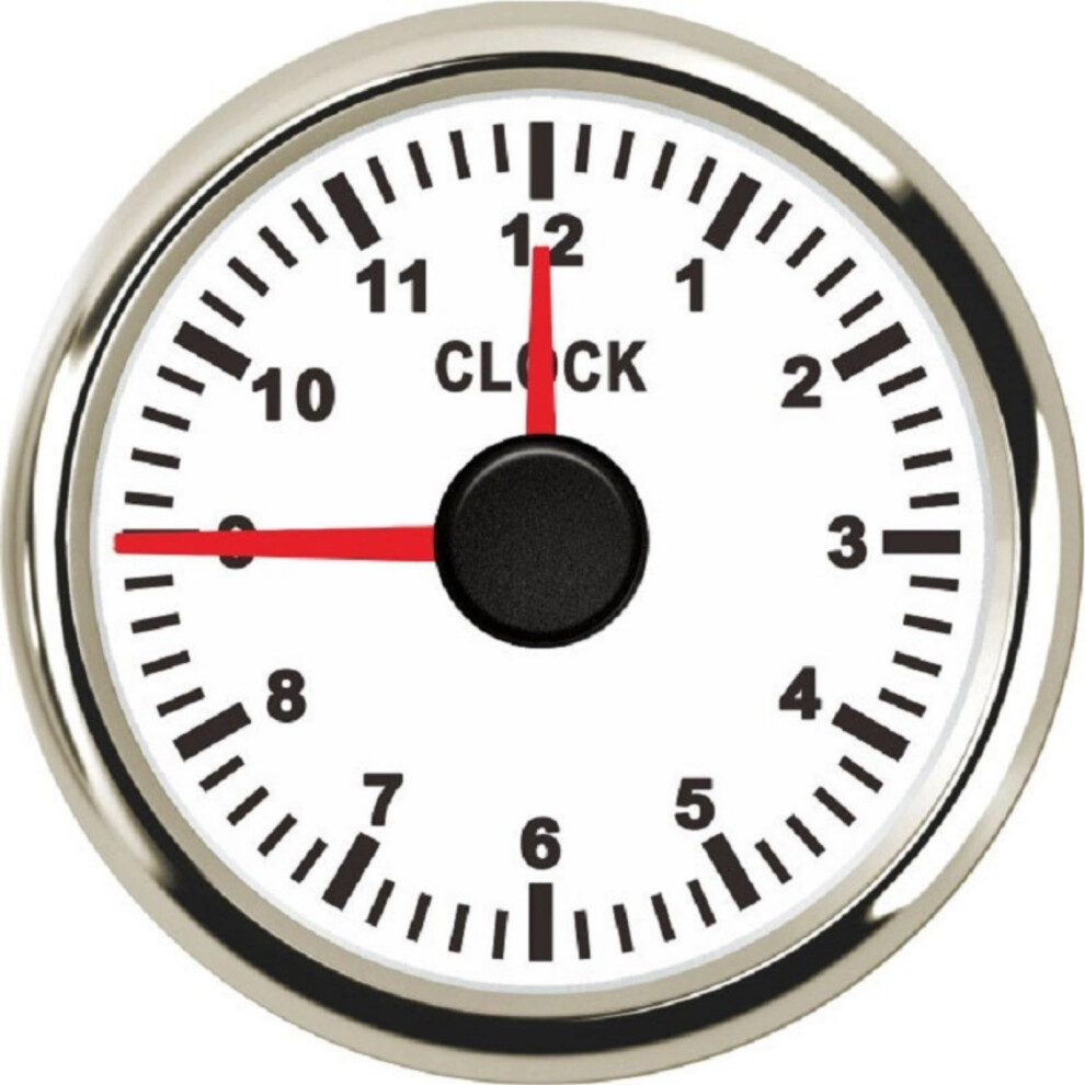 Hour Meter 52Mm Backlight Marine Clock Gauge 12 Hour Display Antifog Glass For Car Boat Yacht Rv 932V Red 9382693128690