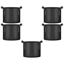 5Pcs Potato Grow Bags Heavy Duty Fabric with Handle-10 Gallons