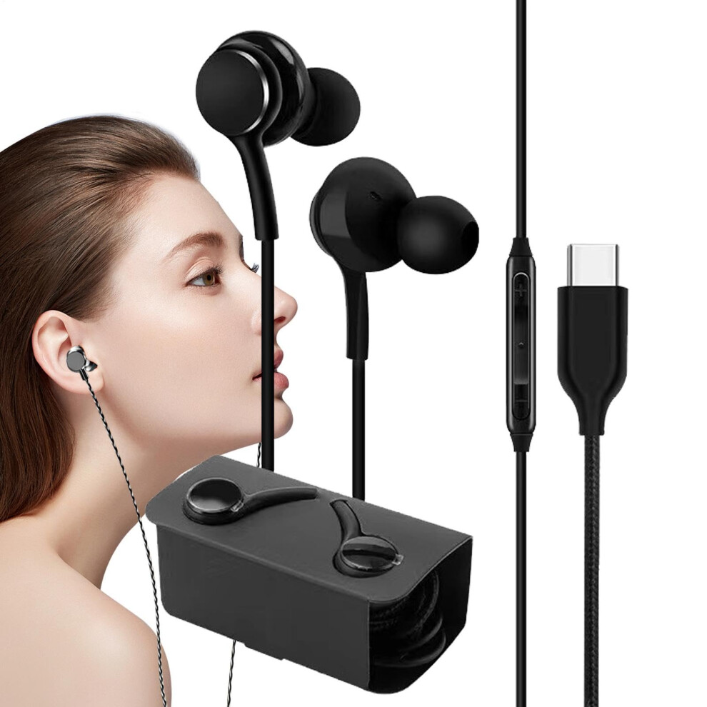 Usb C Wired Headphones Inear Earbuds With Mic, Waterproof Earphones, Hifi Stereo Sound For Smartphone And Laptop 9189345483585
