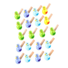 20Pcs Wooden Cartoon Bird Whistle Party Favors for Kids, Colorful and Safe NonToxic Material