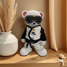 (Dragon's Descendant Lucky Bear) Dragon's Descendant Lucky Bear Building Block Model, Creative Decoration and Room Decor