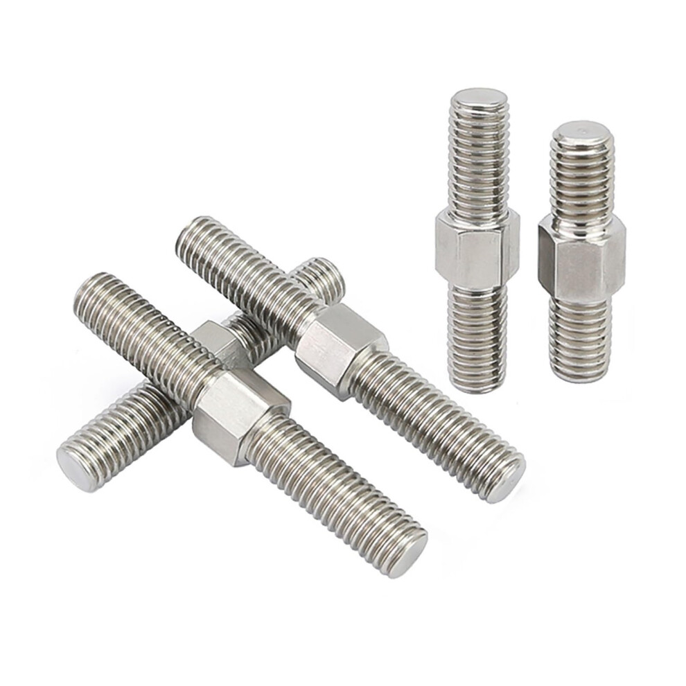 Screw Bolt M4 Leftright Thread Doubleend Rod 304 Stainless Steel M4x40mm 5Pcs 9347817317336