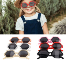 6PCS Kids Colorful Polygon UV-Protection Hexagonal Sunglasses for Children