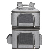 Kosingna Cat Carrier Detachable Backpack Double Cat Carrier Breathable TravelFriendly Grey Durable Padded Shoulders