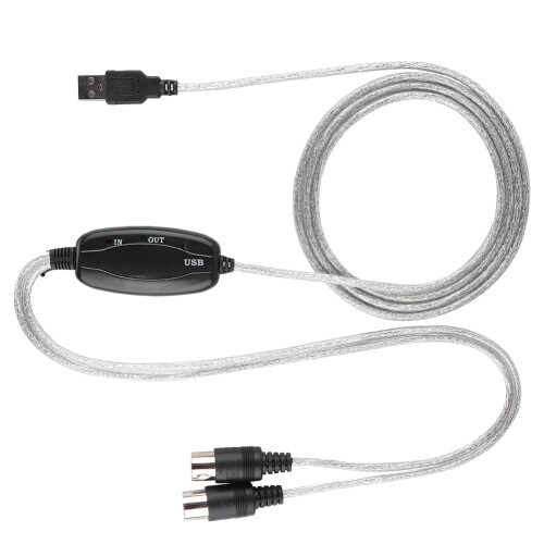 Multi-Functional Midi To USB Interface, USB MIDI Cable Adapter With Smooth Sailing Led Indicators, Broad Compatibility For Midi Devices To Pc, Mac, 1