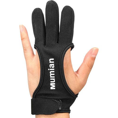 Archery Gloves Leather ThreeFinger Protector XL Size One Piece Protective Gear Accessories 2