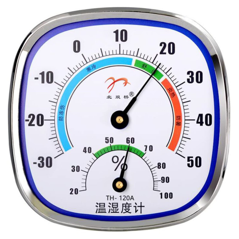 White Indoor Thermometer Hygrometer Analog Gauge With Wide Temp Humidity Range, Wall Or Desk Mount,