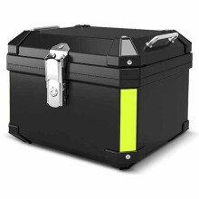 Motorcycle Rear Box Lockable Tail Trunk Storage Carrier Case With Night Warning Light 45L/57L Black