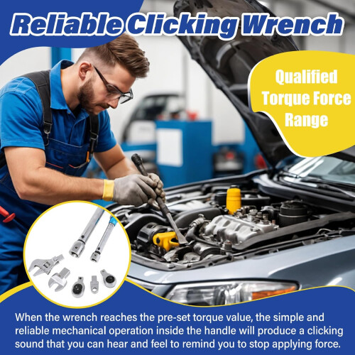 Spanner Wrench Adjustable Torque, Quick Release Open End Torque, Heavy Duty NonSlip Handle, 525 Nm, Mini Split Tools 1