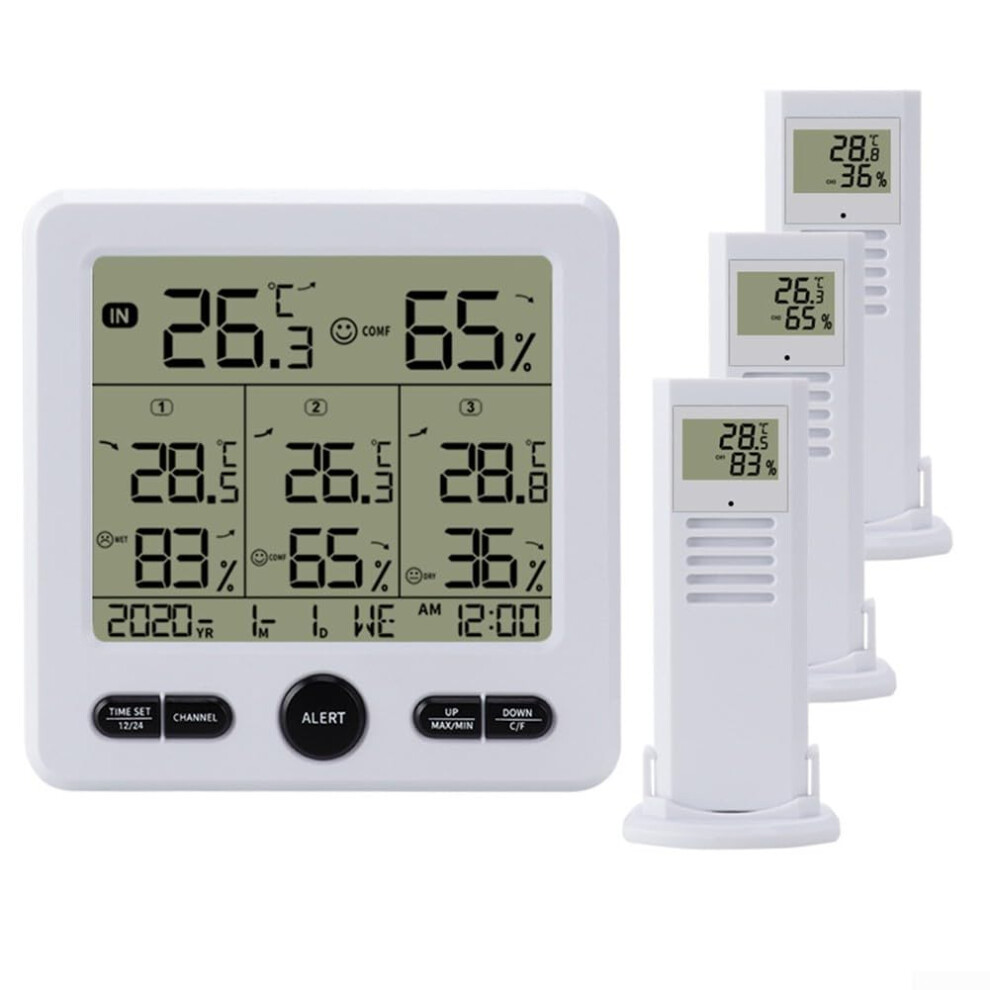 Indoor Outdoor Wireless Thermometer And Hygrometer White With Easy To Read Display Large Lcd Screen 9199774895477