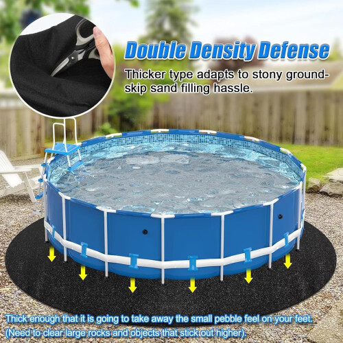 Over Ground Pool Liner Pad 12/15/18/24 Ft Compatible, NonSlip Ground Protector, Round 4.6 Meter Diameter 1