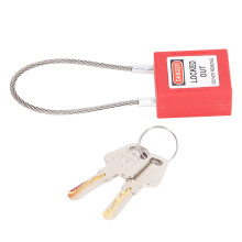 Lockout Tagout Verriegelung aus Edelstahl Kabel Sicherheits-Verriegelung mit Vorhängeschloss und 2 Schlüsseln