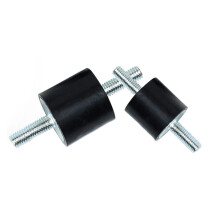 Rubber Shock Absorber AntiVibration Isolator With Double Male Thread Mounts, M8x23mm, Dia 20/25/30/40mm, Color Noir