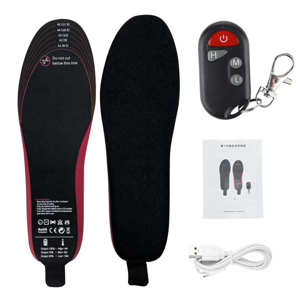 Heated Insoles with Remote Control, Rechargeable Electric Foot Warmers, 3 Heat Settings for Outdoor Use
