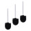 3Pcs Plastic Toilet Brush Heads Replacement For Home Use Black 6
