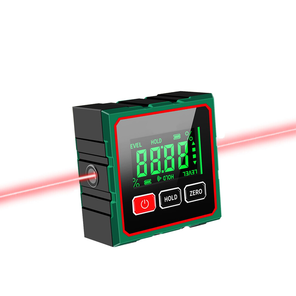 Digital Angle Finder Laser Protractor With 4Side Magnetic Digital Gauge Bevel Gauge Spirit Level Tool 0210 Red 9347817320435