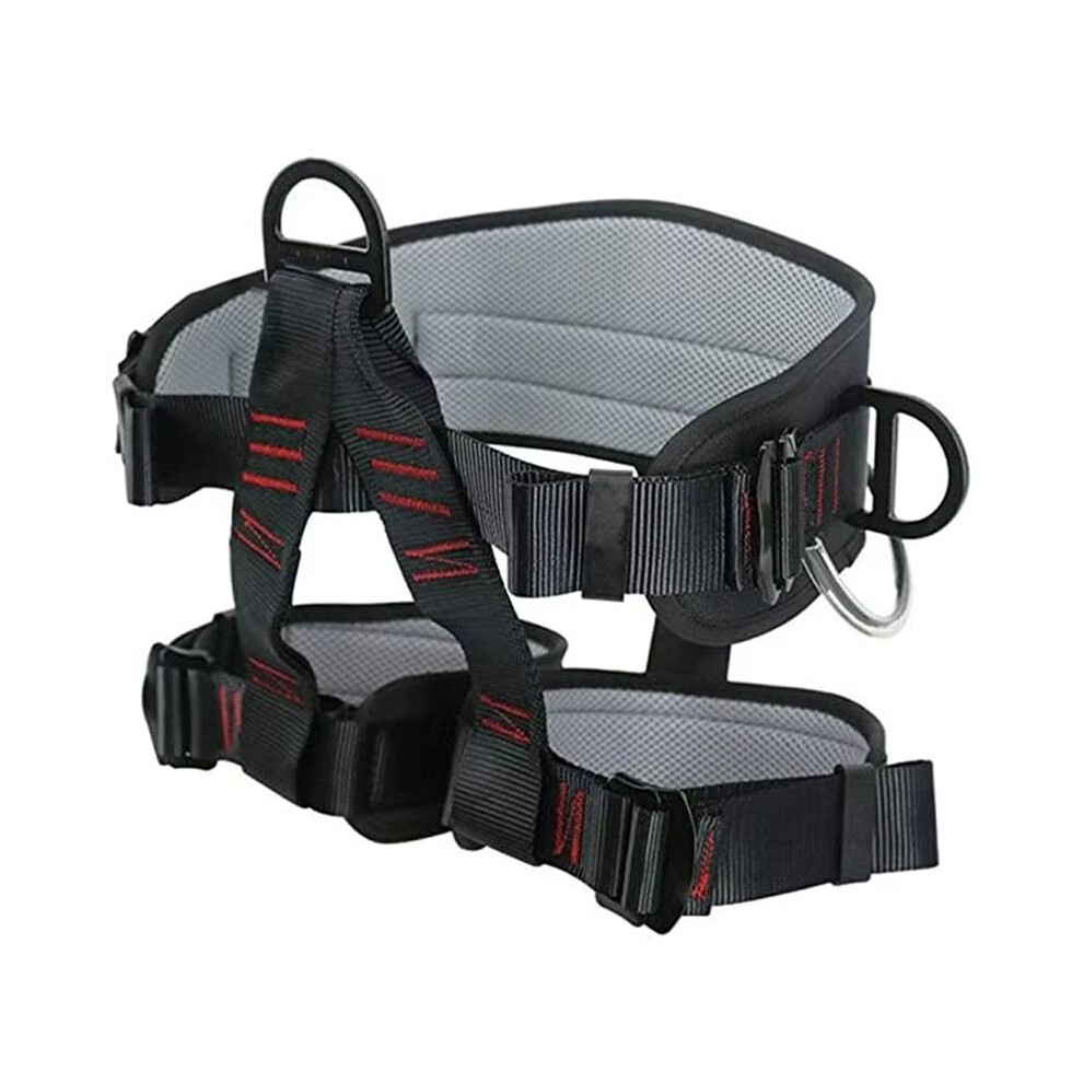 Professional Safety Belt Harness Aerial Work Safety Harness Lanyard  Back Half  High-Altitude Rock Black Red