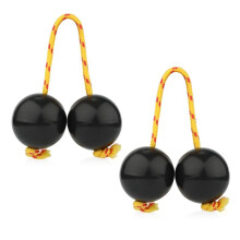 1 Pairs Aslatua Shakers Kashaka Musical Percussion Instrument African Asalato Shaker Rhythmic Balls Black