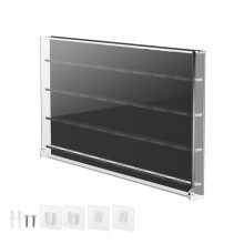 TXEsign Acrylic Guitar Pick Wall Mount Display Case Storage Box for Picks Storage and Display Hold 32 Picks Black+Clear
