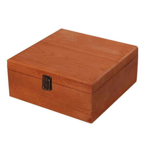 Träförvaringslåda Presentask Bröllopsgodisask Flip Presentbox Brudtärna Presentförpackning Träfärg 2
