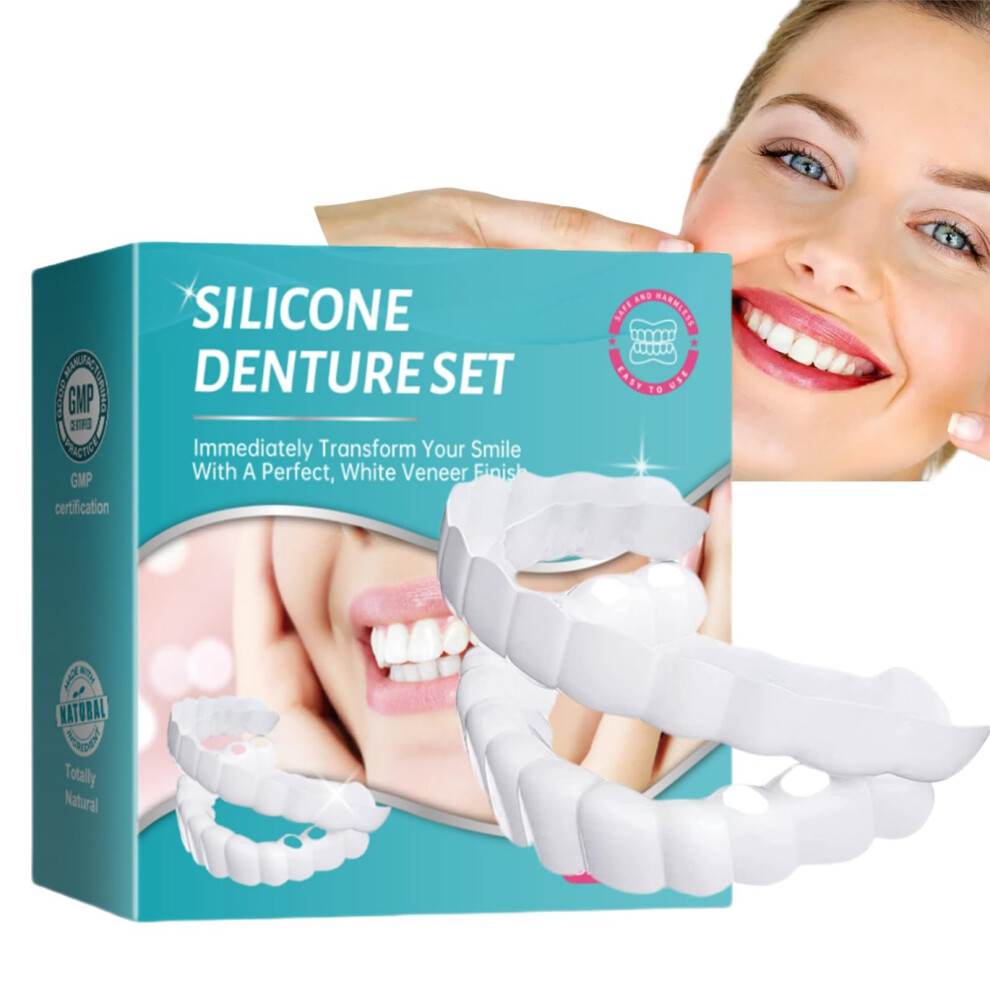 Silicone Reline Denture Set For Upper And Lower, Soft Denture Reliner Kit, SnapOn Reliner Kit, Men And Women