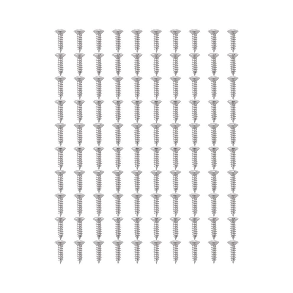 100 Pcs Guitar & Bass Pickguard Screws For Strat & Tele,Silver 4712467383027