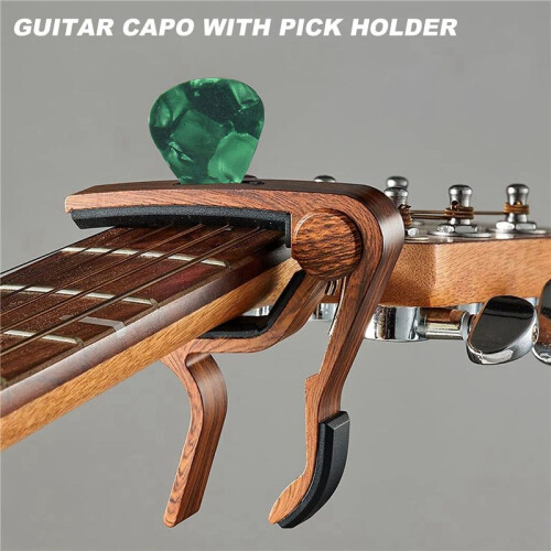 Gitarrcapo med PlockhåLlare och 4 Gitarrplockar för Akustisk Elektrisk Gitarr Ukulele Mandolin Banjo 2