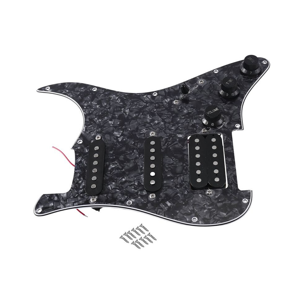 St Sq Electric Guitar Loaded Prewired Electric Guitar Pickguard Pickup Assembly Black Pearl 4713421482244