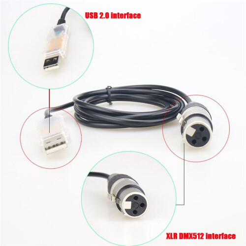 USB Naar DMX Interface Adapter LED DMX512 Computer PC Podiumverlichting Controller Dimmer, Adapterkabel 2