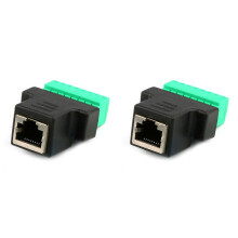 2X RJ45 Female to Screw Terminal 8 Pin Connector Ethernet Cable Extender Adapter High Quality Network Screw Terminal