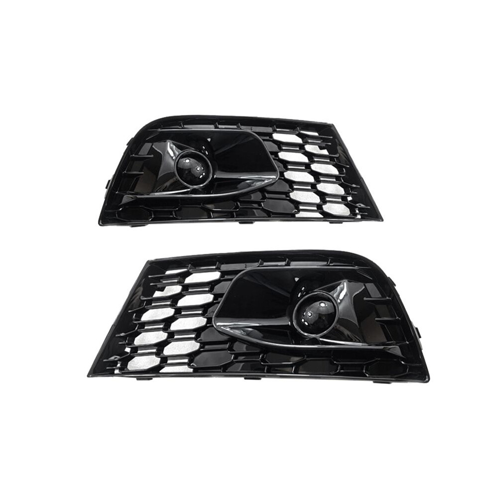 1 Pair Car Fog Frame Cover Front Bumper Fog Honeycomb Grille For A3 8V Sline S3 2017-2020 Light 6032173172257