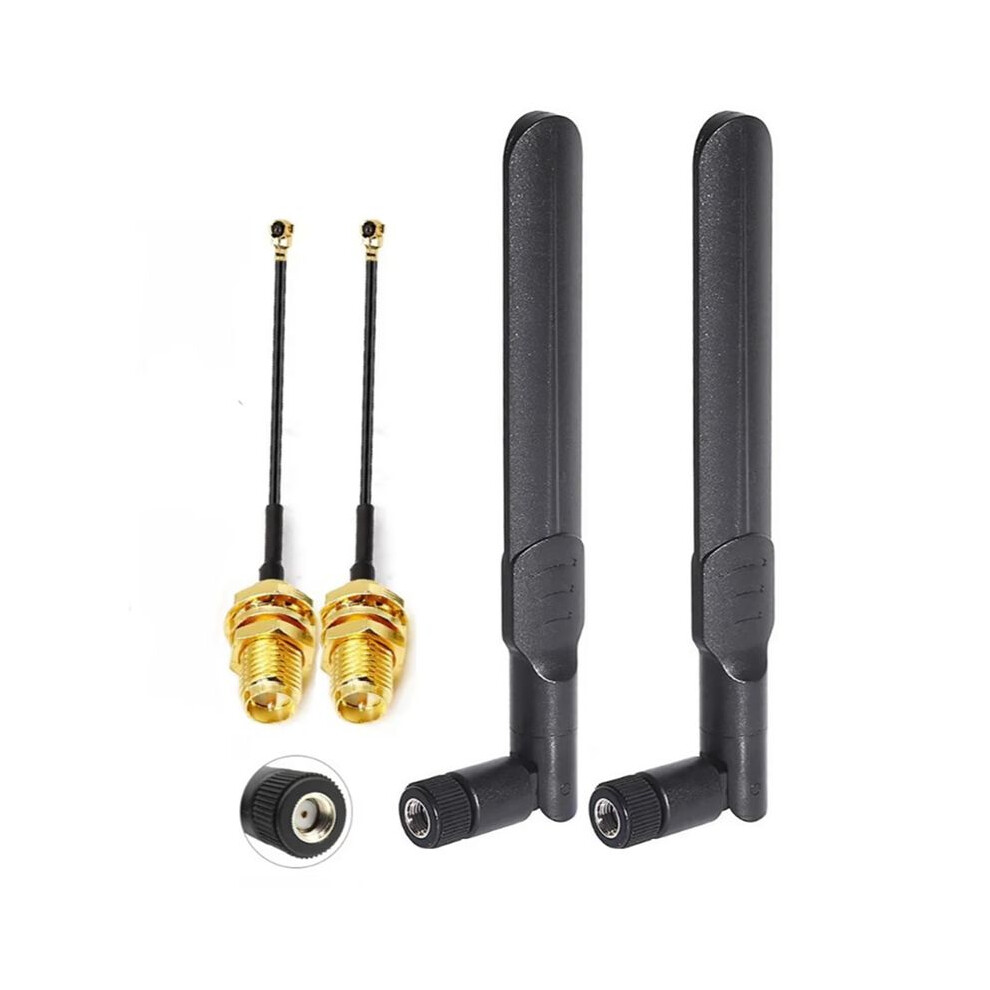 Dual Band Wifi Antenna 8Dbi 2.4Ghz 5.8Ghz Sma Male Antennas With 15Cm Rp-Sma To I-Pex Mhf4 Cables For M.2 Ngff Wlan Card 4761071794644
