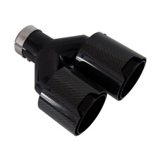 Car Carbon Fiber Muffler Tip Y Shape Double Exit Exhaust Pipe Mufflers Nozzle Decoration Stainless for Series B