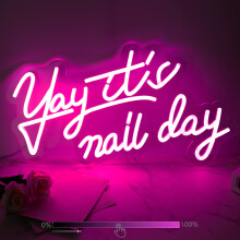 Nail Day Neon Sign For Wall Decor LED Pink Light For Beauty Room Salon Nail Tech Decor Aesthetic Door Sign Girls Gift