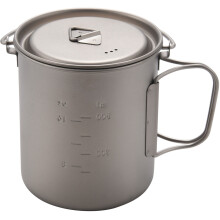Outdoor Titane Pot Tasse Tasse Pots Vaisselle Camping Tasse Pique-Nique Tasse À Eau Tasse De Café À Thé Avec Couvercle Pot 750Ml