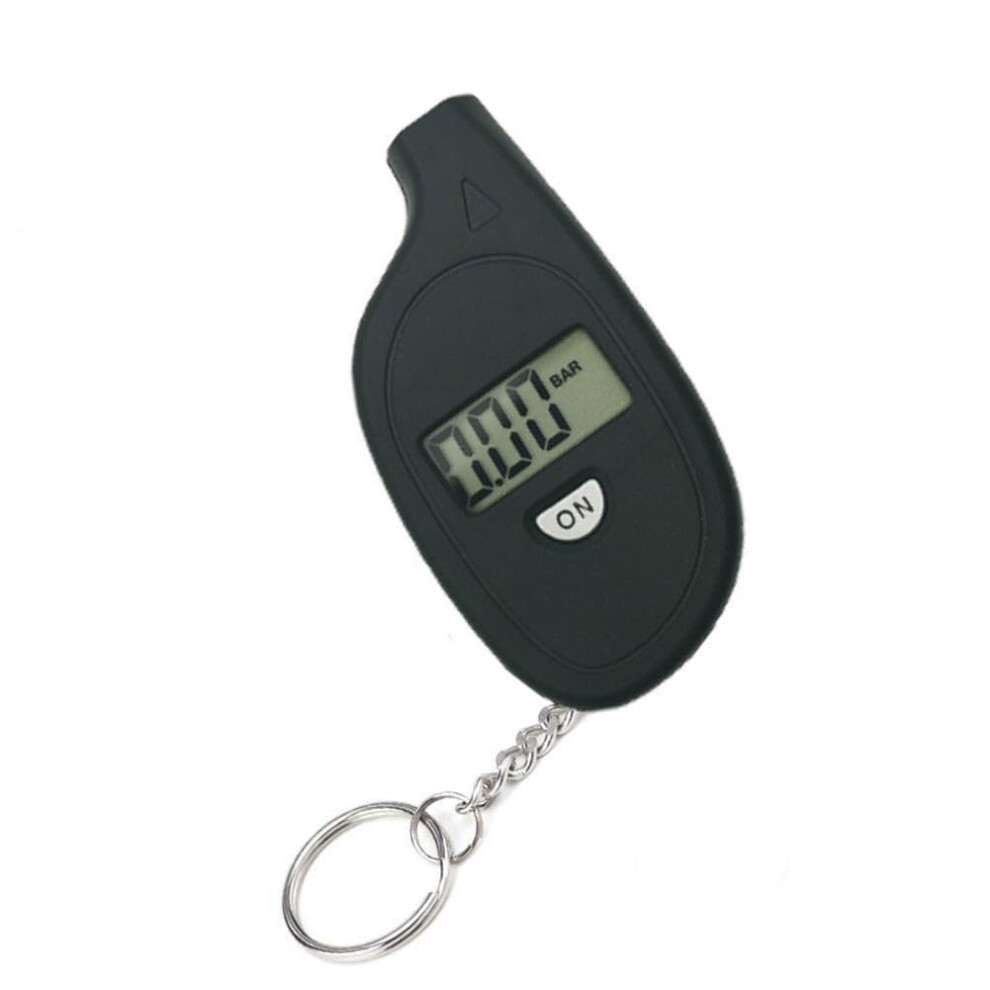 Keychain Style Mini Tire Gauge With Digital Lcd Display For Car Auto Motorcycle T8r0 Tire Alarm Tester Meter Black 9382693028556