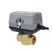 2 Way Brass Motorized ShutOff Valve AC 220V VC6013 Fan Coil Globe Valve 1 Inch
