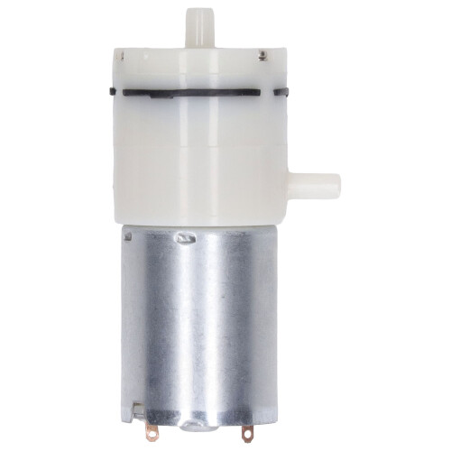 Durable 12V Mini Diaphragm Vacuum Pump - 90 Angle Air Ports White 1