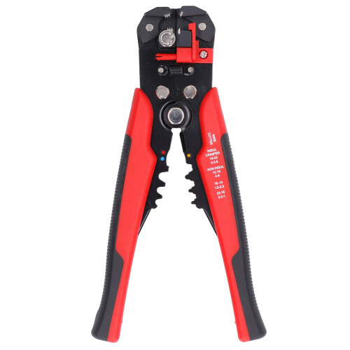 Self-Adjusting Crimper for Wire Stripping, Durable Construction Multi Function Tool with TPR Handle Ergonomic Design Suitable for Copper Aluminum