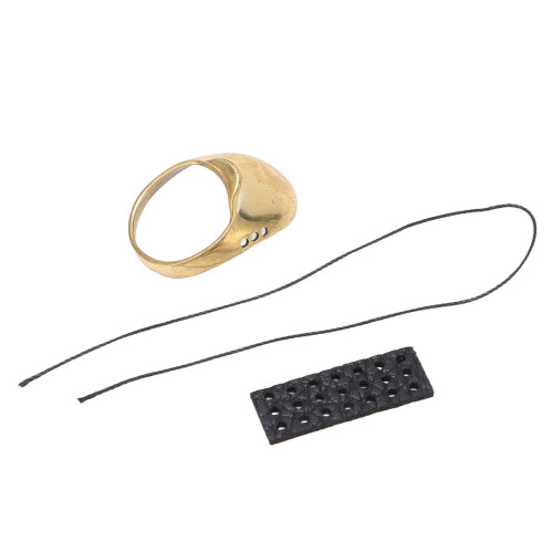 Durable Brass Archery Thumb Ring Protector with Anti-Lost Rope for Hunting 1