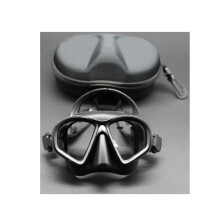 Tempered Glass Freediving Mask Snorkeling Set Foldable Snorkel JType Mask With Camera Mount Black Mask With Box