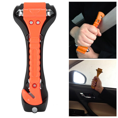 Emergency Escape Tool, Compact Size Double Headed Hammer With Sharp Blade And Reflective Strips For Easy Identification In Low Light Situations, 2