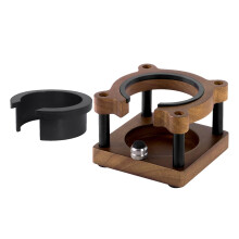 (Log Color, square) Tamper Station Organizer Cafe Premium Wooden Coffee Tamper Station