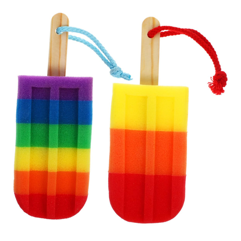 2pcs Bath Sponge Ice Shaped Exfoliating Sponge For Shower Boys And Girls  Density Body Scrubber For Bath Cleaning